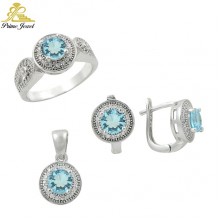 Gümüş zirkon taşlı set